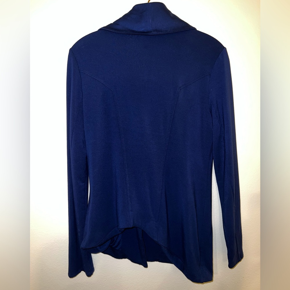 Helmut Lang Villous Jacket Sweatshirt Biker Minimalist Navy Blue Small S EUC - Picture 4 of 10